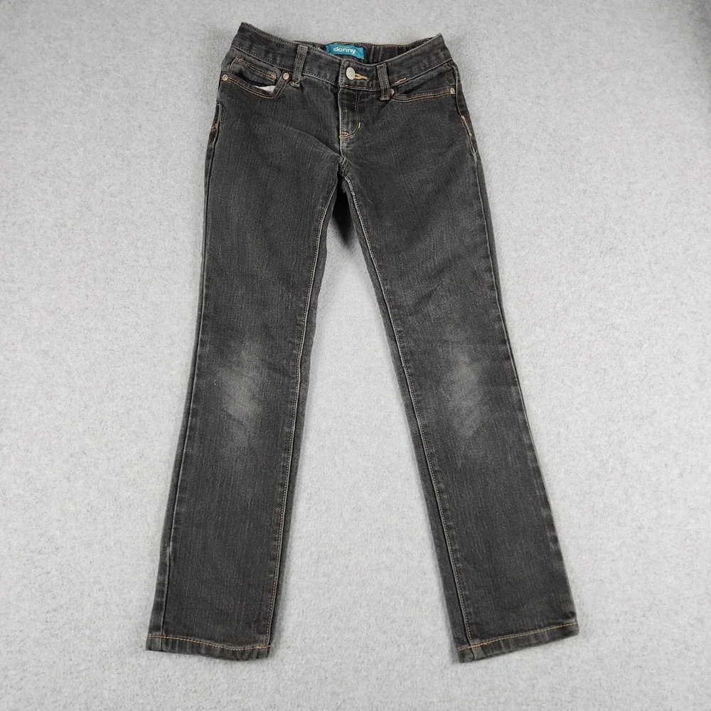 Old Navy Jeans Kids 10 Black Denim Faded‎ Stretch 5-Pocket Streetwear Skinny Leg